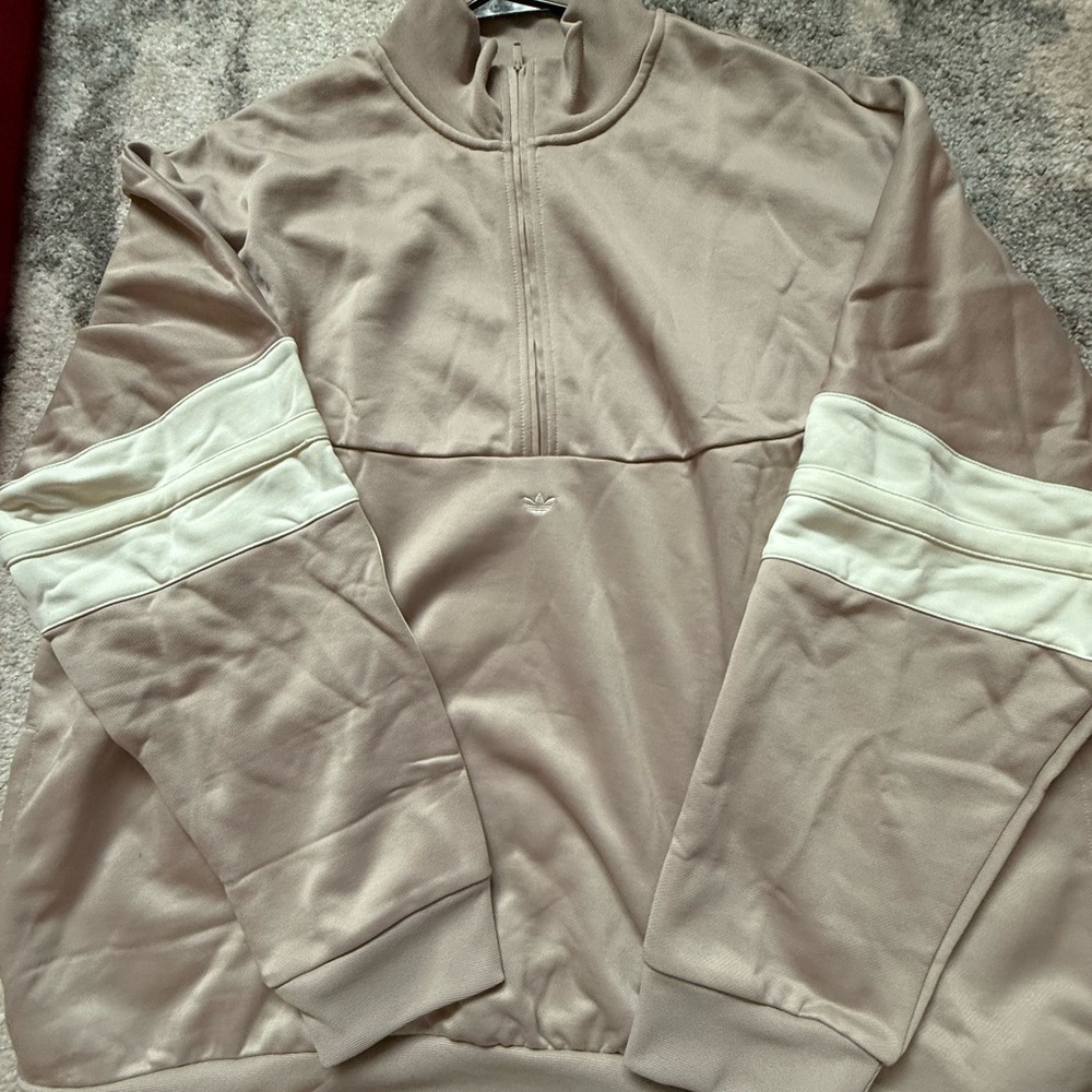 Men’s Adidas Beige and White Pullover